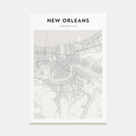 New Orleans Map Portrait Poster