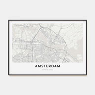 Amsterdam Map Landscape Poster