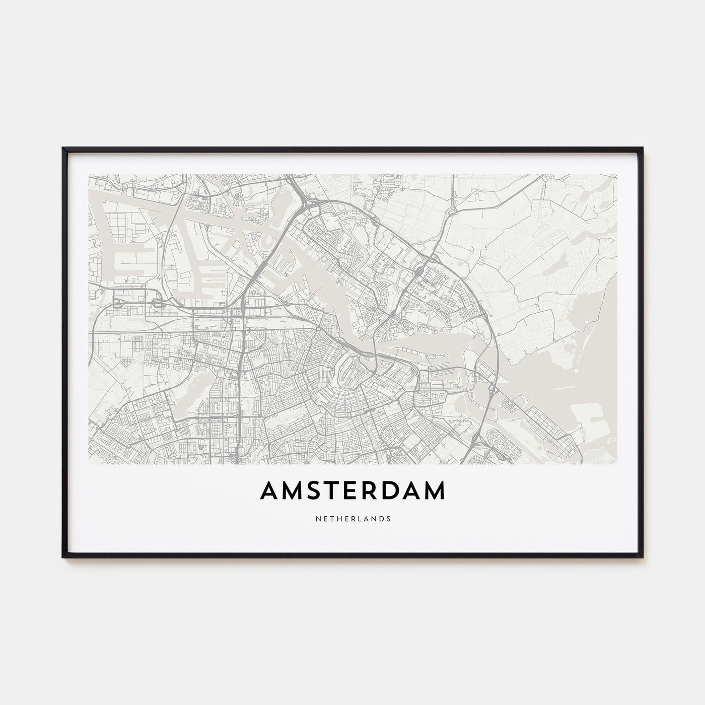 Amsterdam Map Landscape Poster