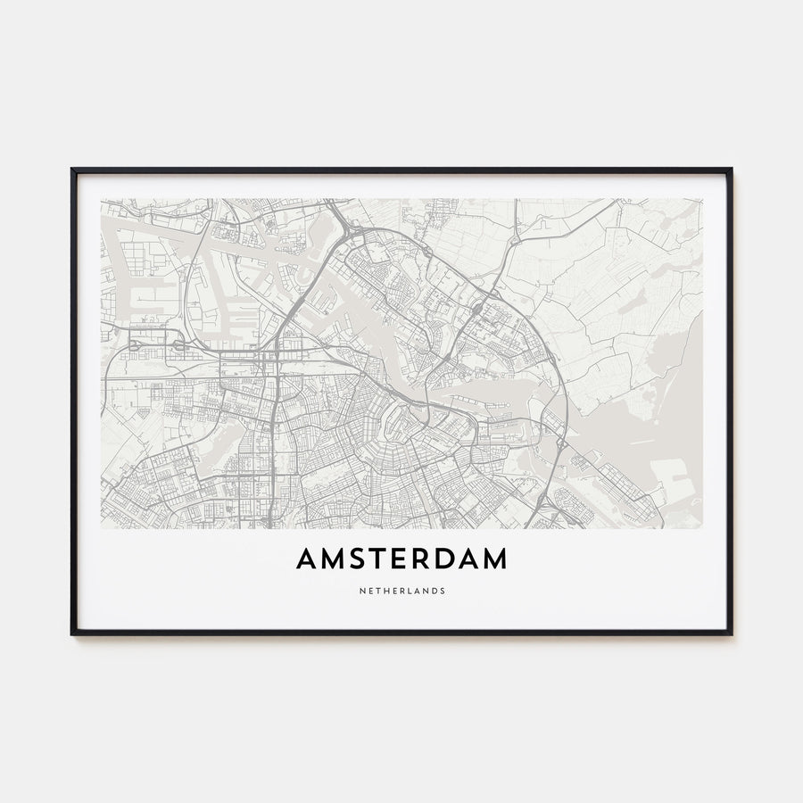 Amsterdam Map Landscape Poster