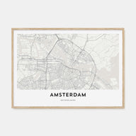 Amsterdam Map Landscape Poster