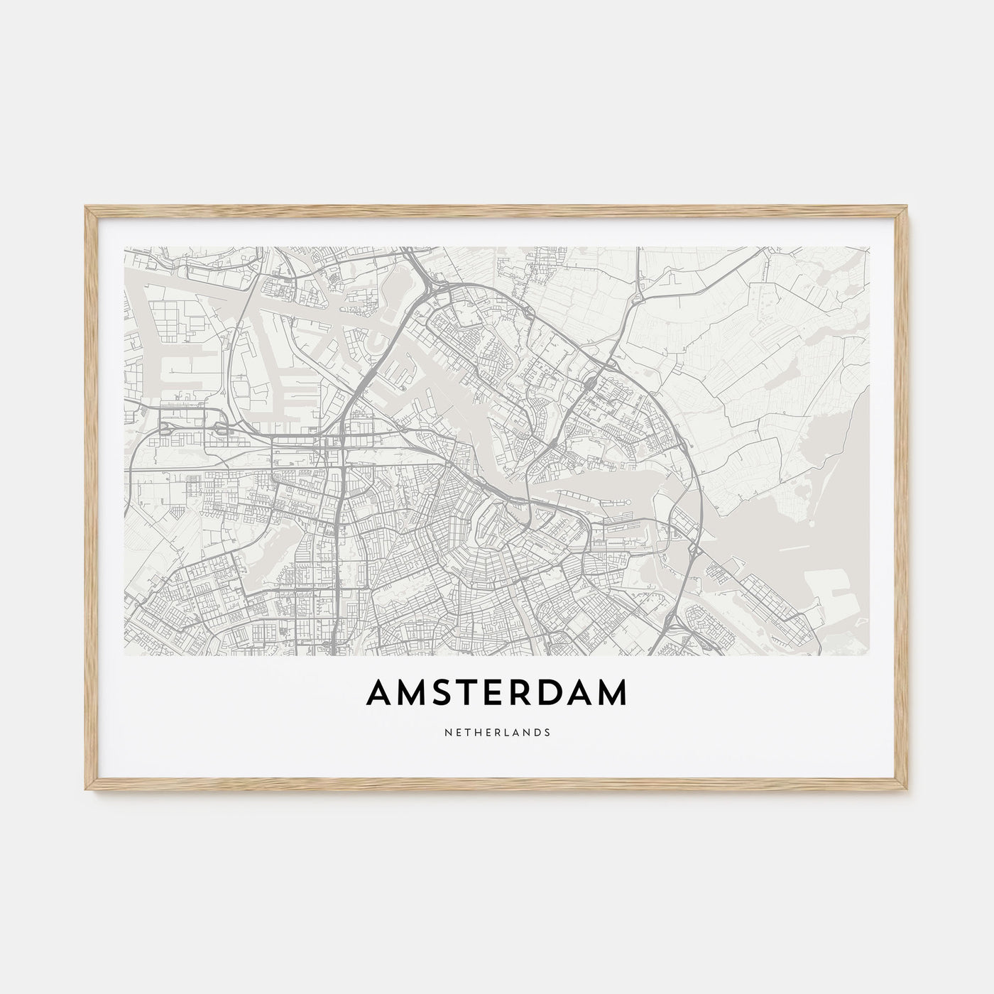 Amsterdam Map Landscape Poster