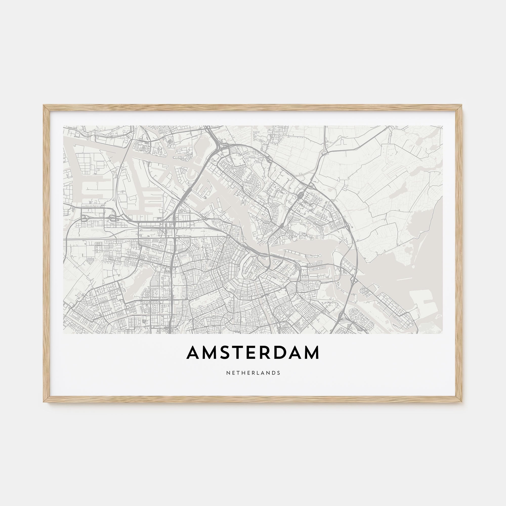 Amsterdam Map Landscape Poster