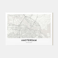 Amsterdam Map Landscape Poster