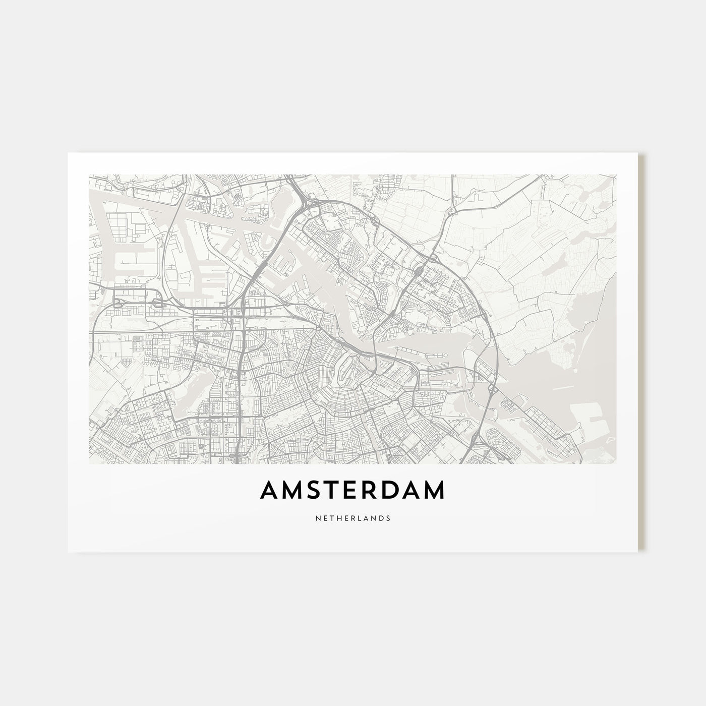 Amsterdam Map Landscape Poster