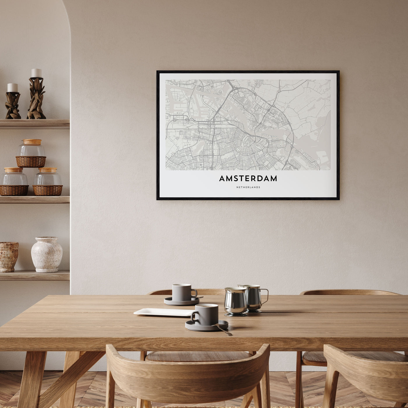 Amsterdam Map Landscape Poster