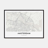 Amsterdam Map Landscape Poster