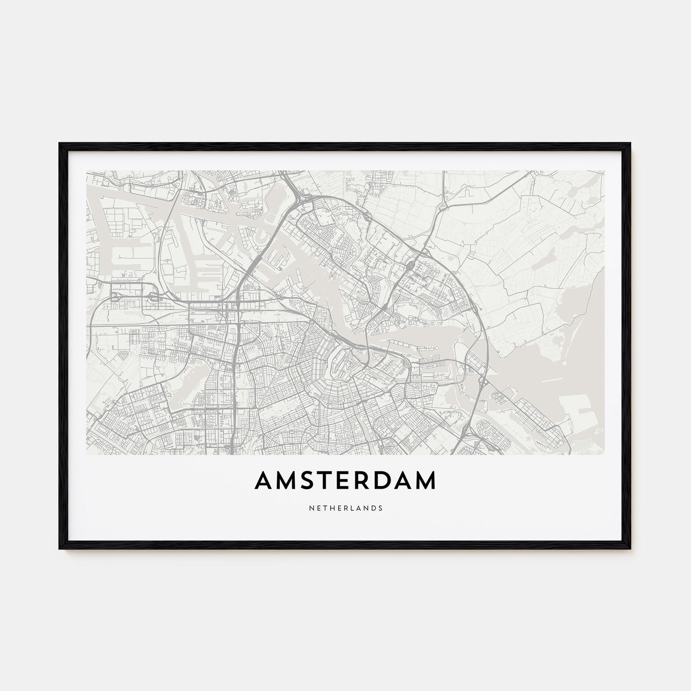 Amsterdam Map Landscape Poster