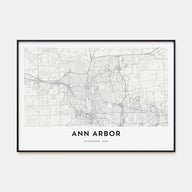 Ann Arbor Map Landscape Poster