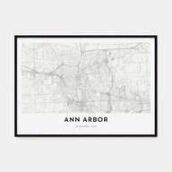 Ann Arbor Map Landscape Poster