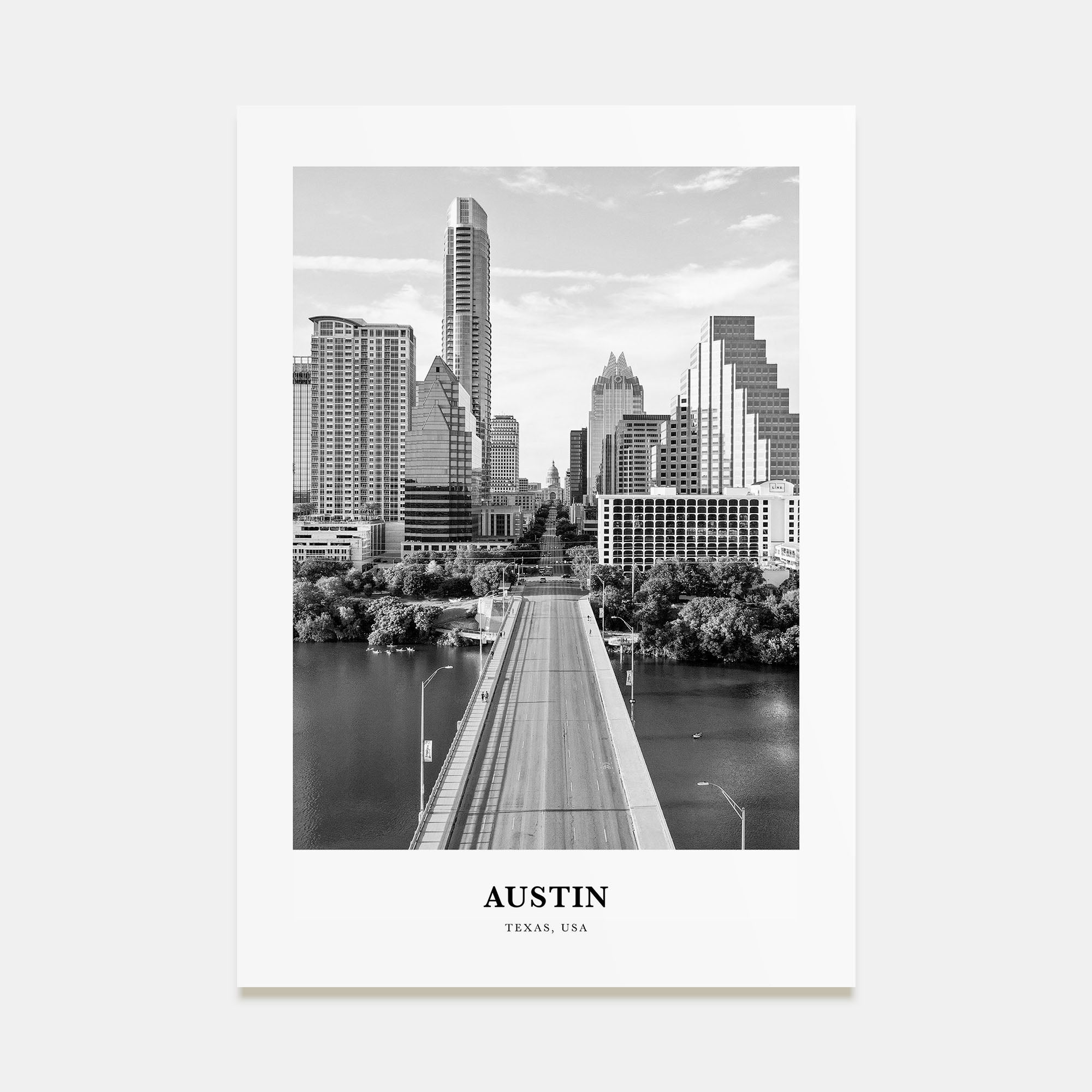 Austin Portrait B&W No 1 Poster