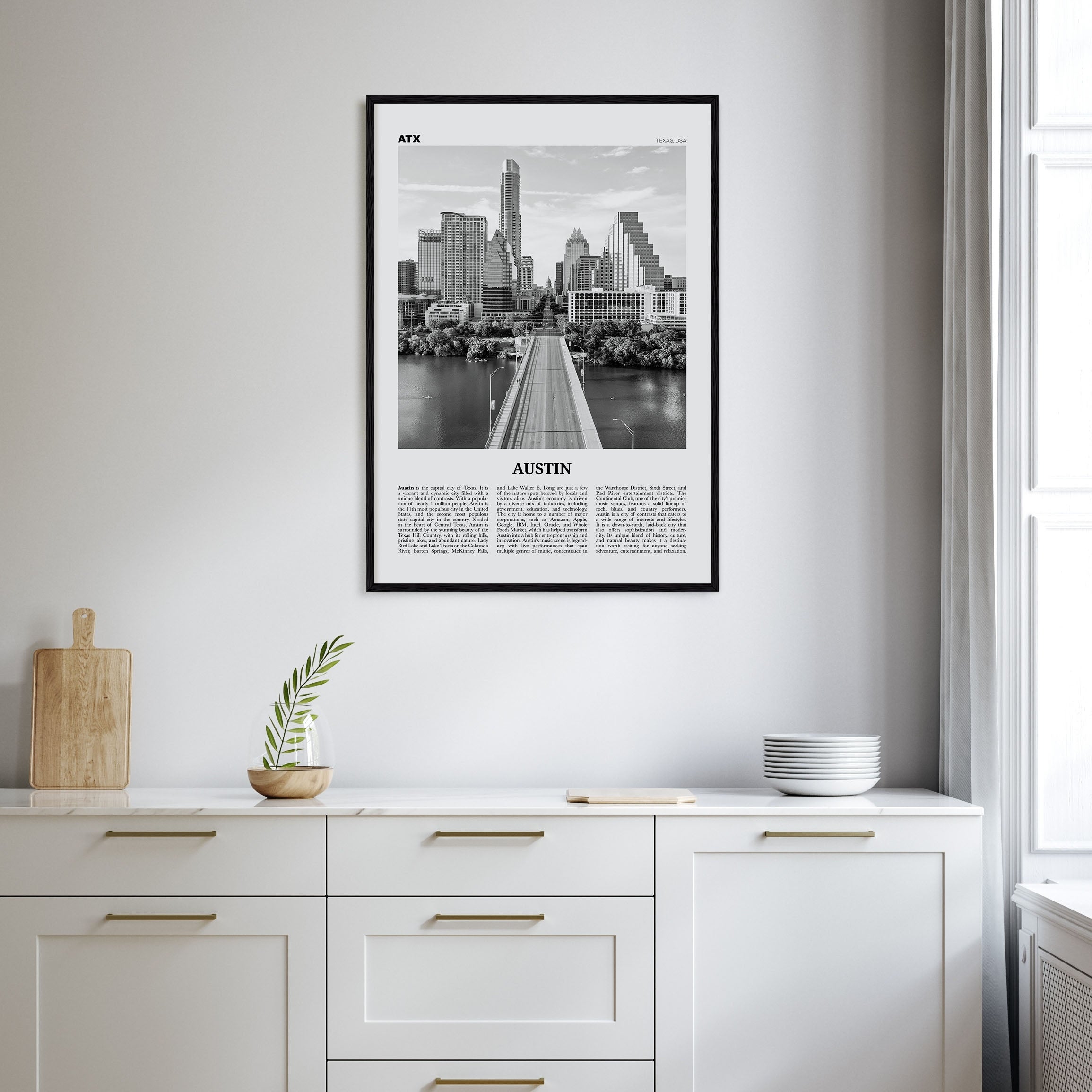 Austin Travel B&W No 1 Poster