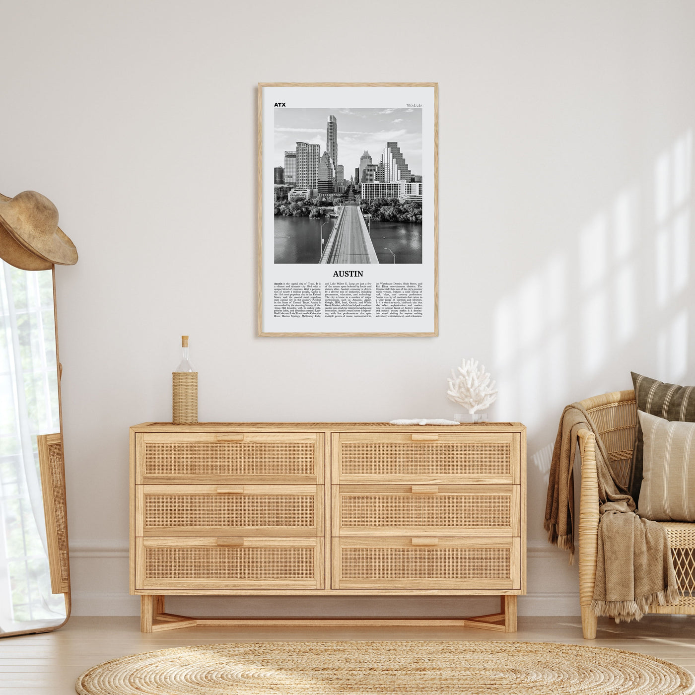 Austin Travel B&W No 1 Poster