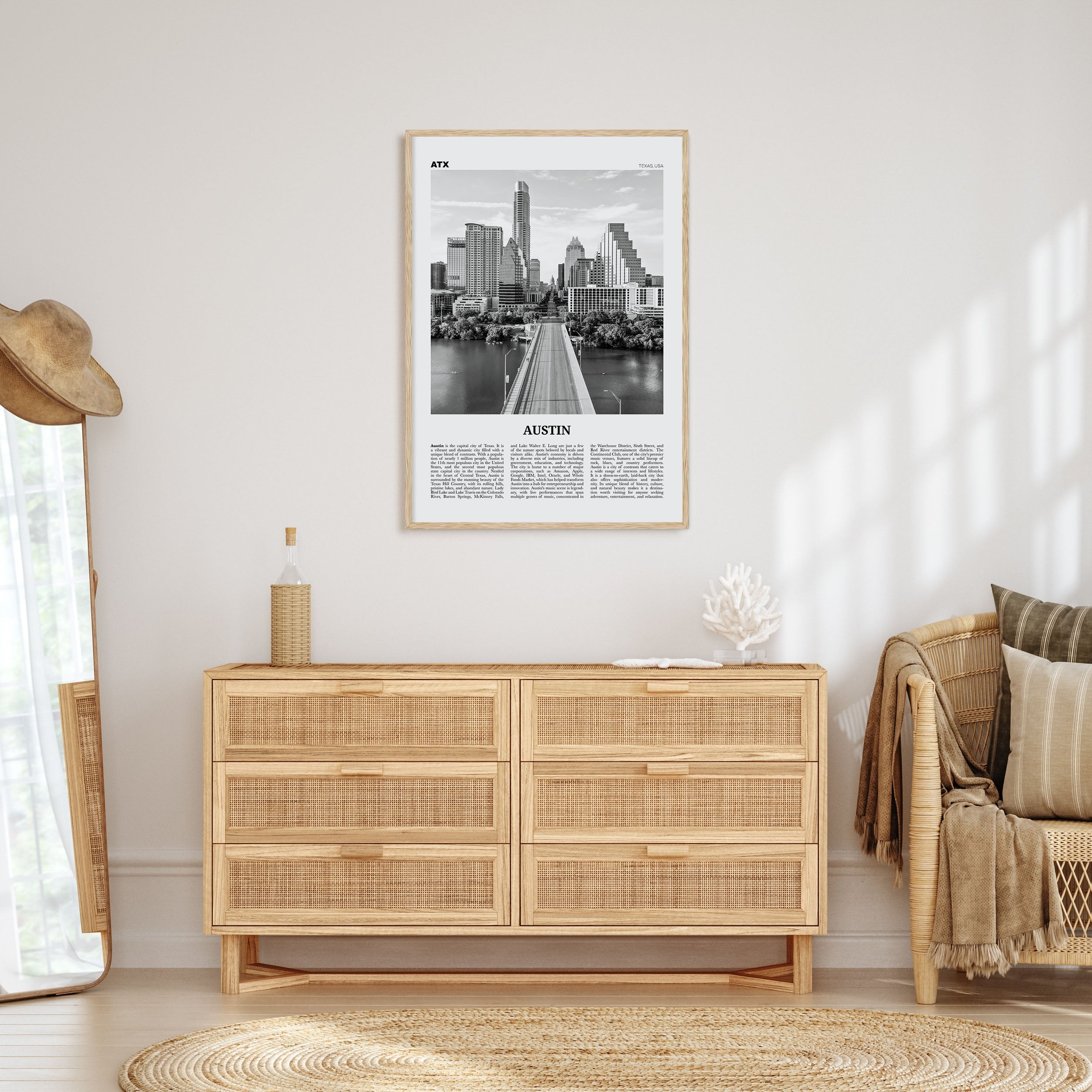 Austin Travel B&W No 1 Poster
