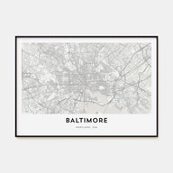 Baltimore Map Landscape Poster