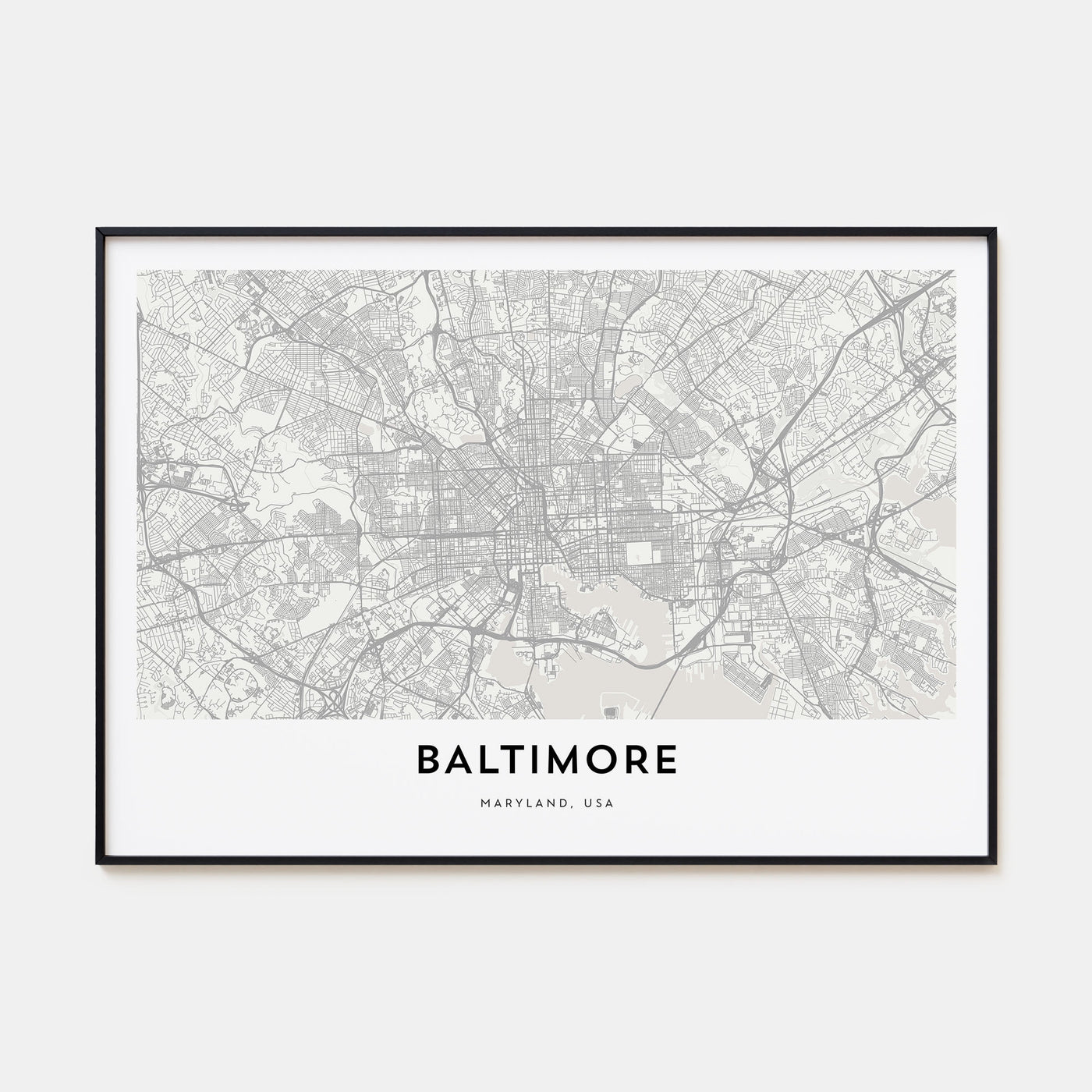 Baltimore Map Landscape Poster