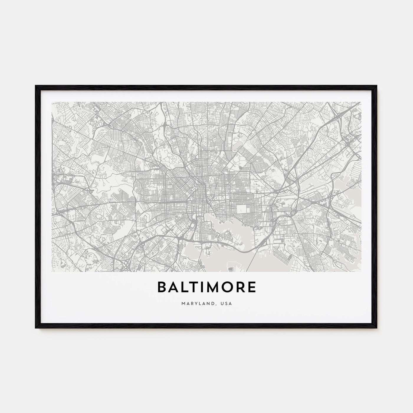 Baltimore Map Landscape Poster