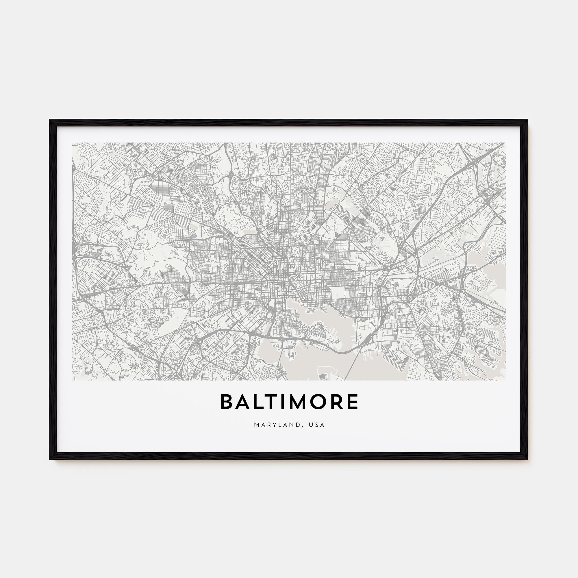 Baltimore Map Landscape Poster