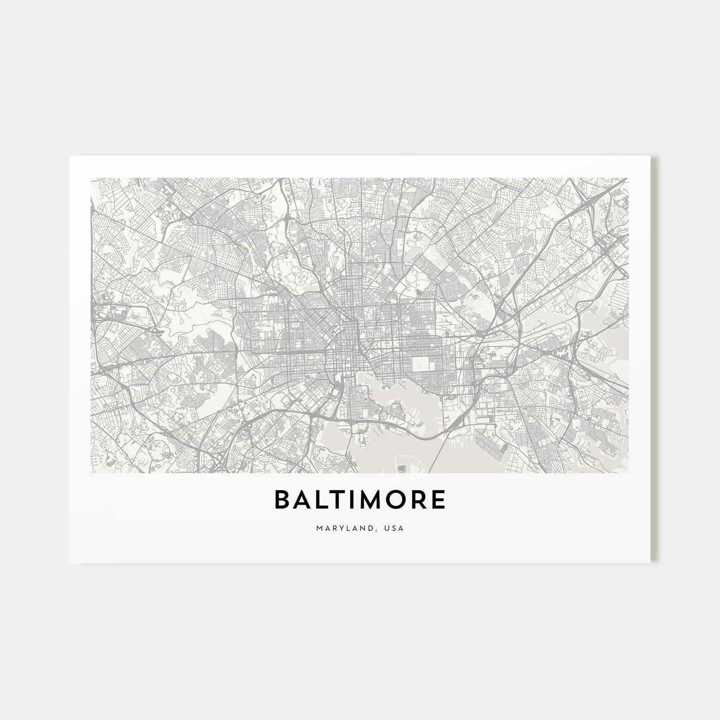 Baltimore Map Landscape Poster