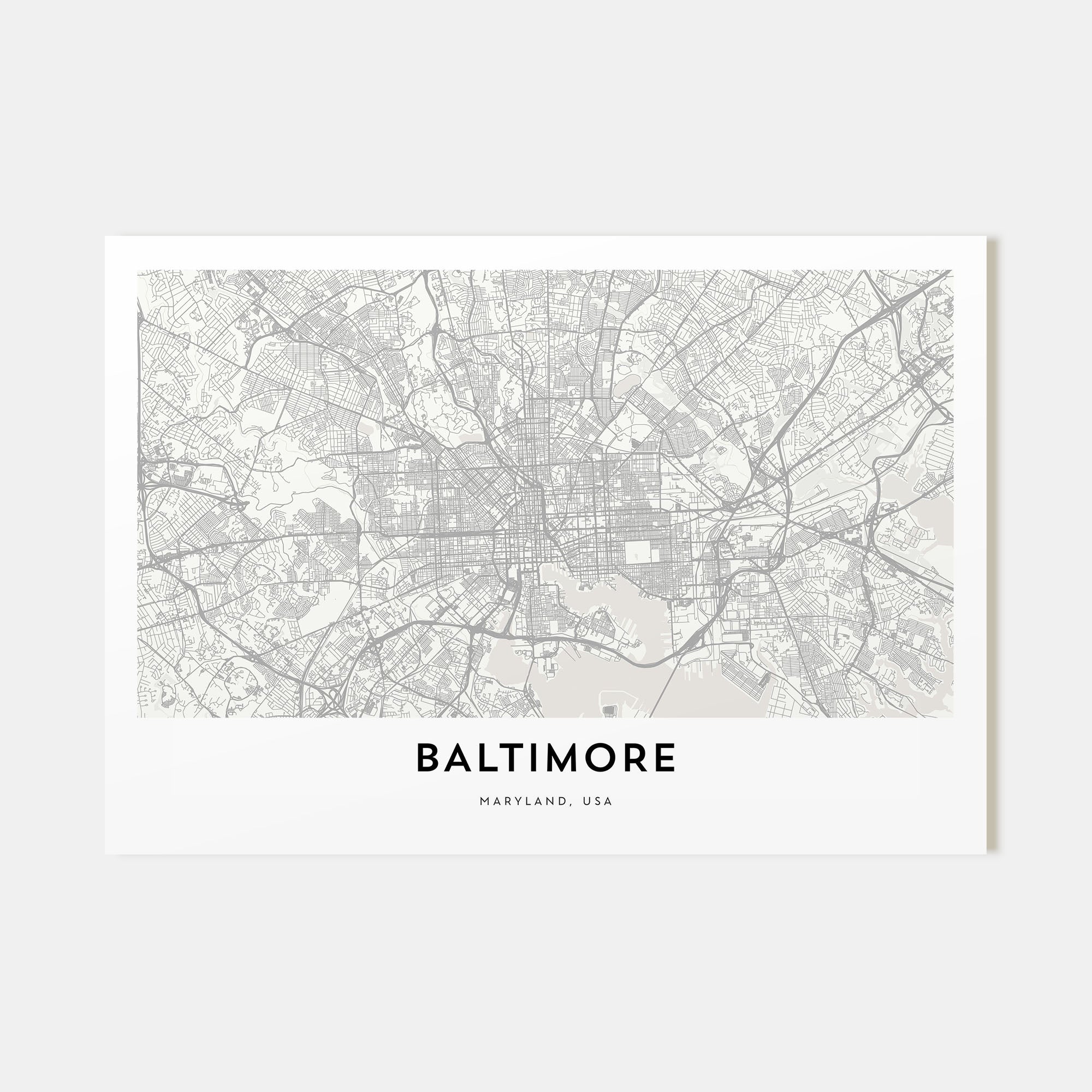 Baltimore Map Landscape Poster