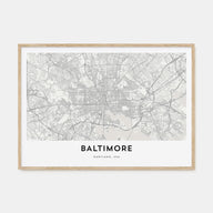 Baltimore Map Landscape Poster
