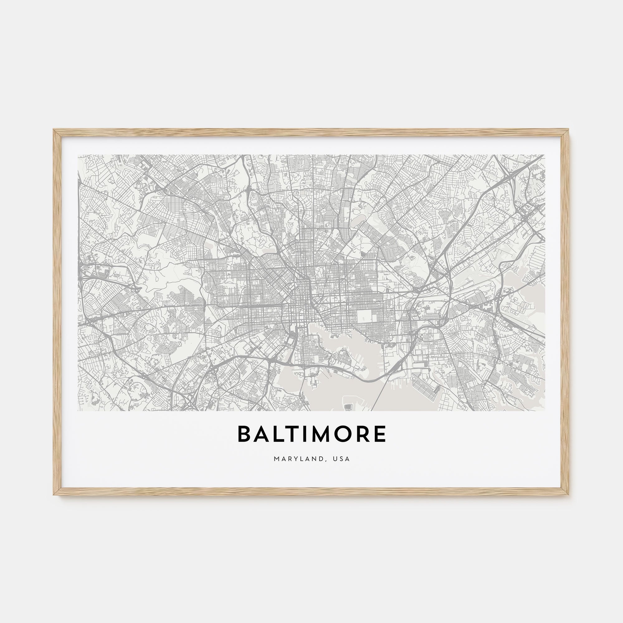 Baltimore Map Landscape Poster