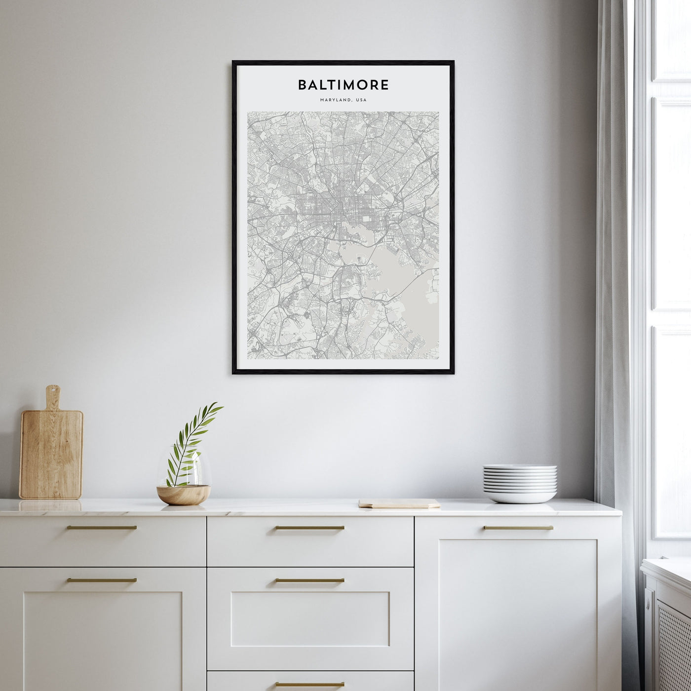 Baltimore Map Portrait Poster