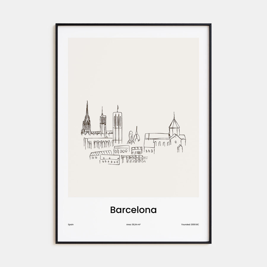 Barcelona Drawn No 1 Poster