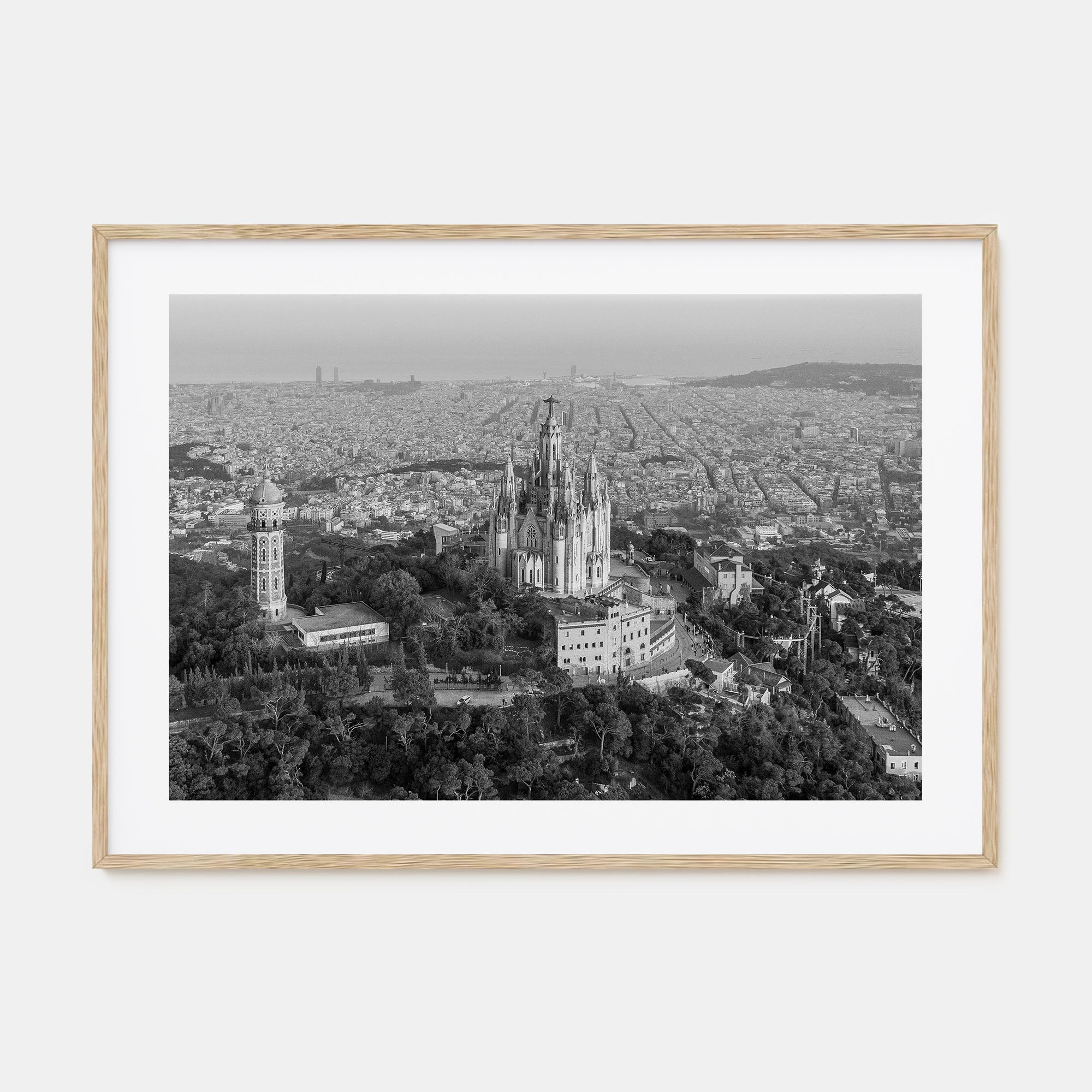 Barcelona Landscape B&W Poster