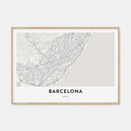 Barcelona Map Landscape Poster