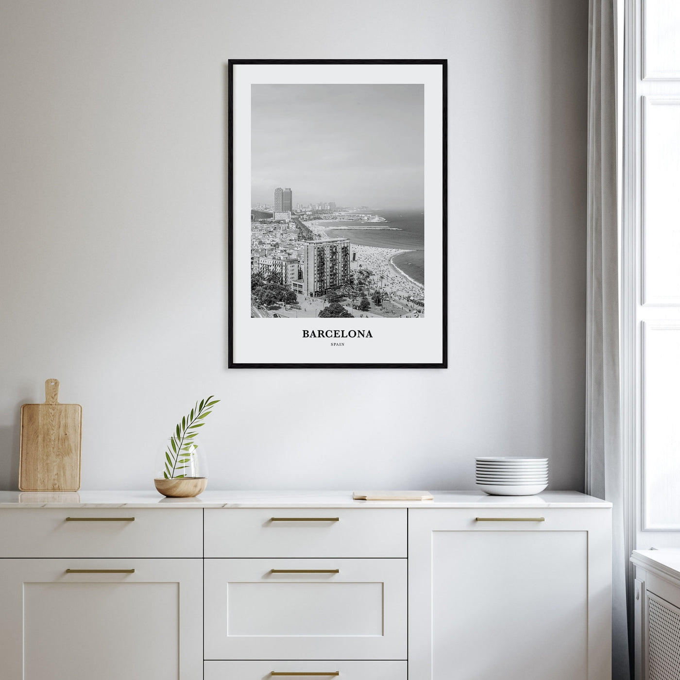 Barcelona Portrait B&W No 1 Poster