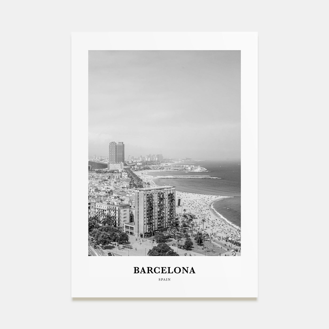 Barcelona Portrait B&W No 1 Poster