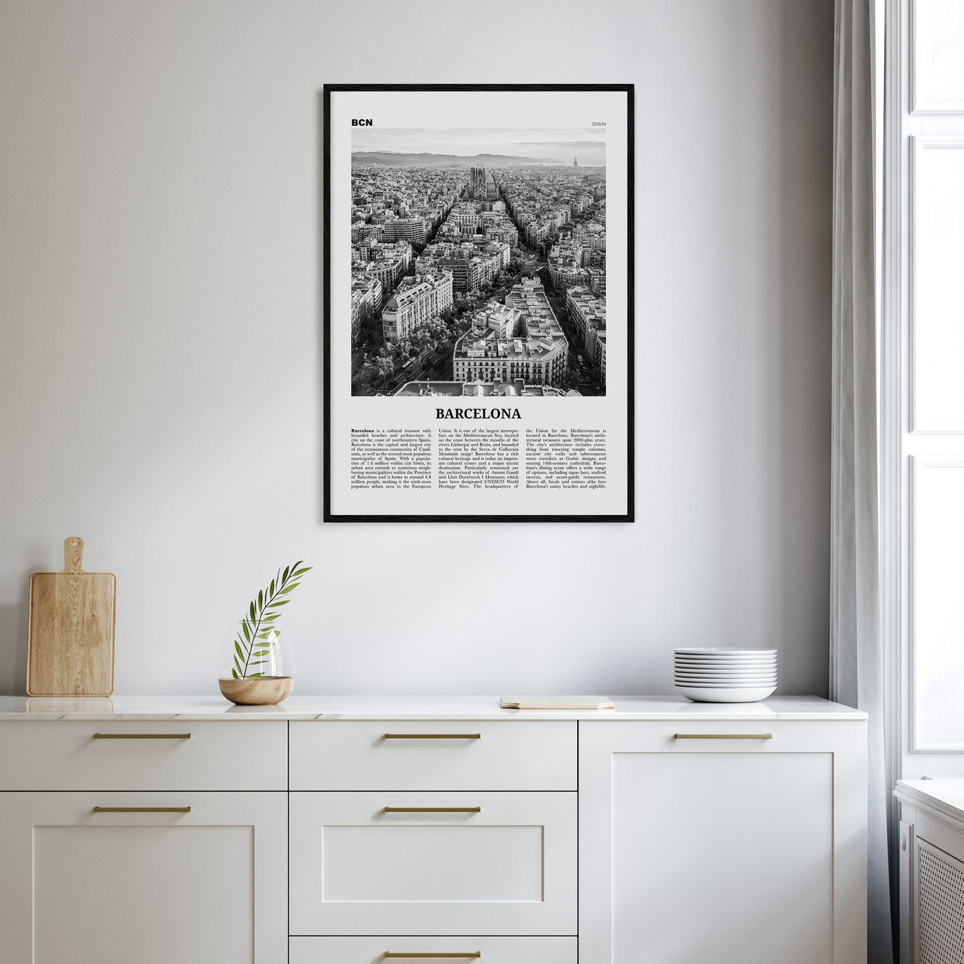 Barcelona Travel B&W No 1 Poster