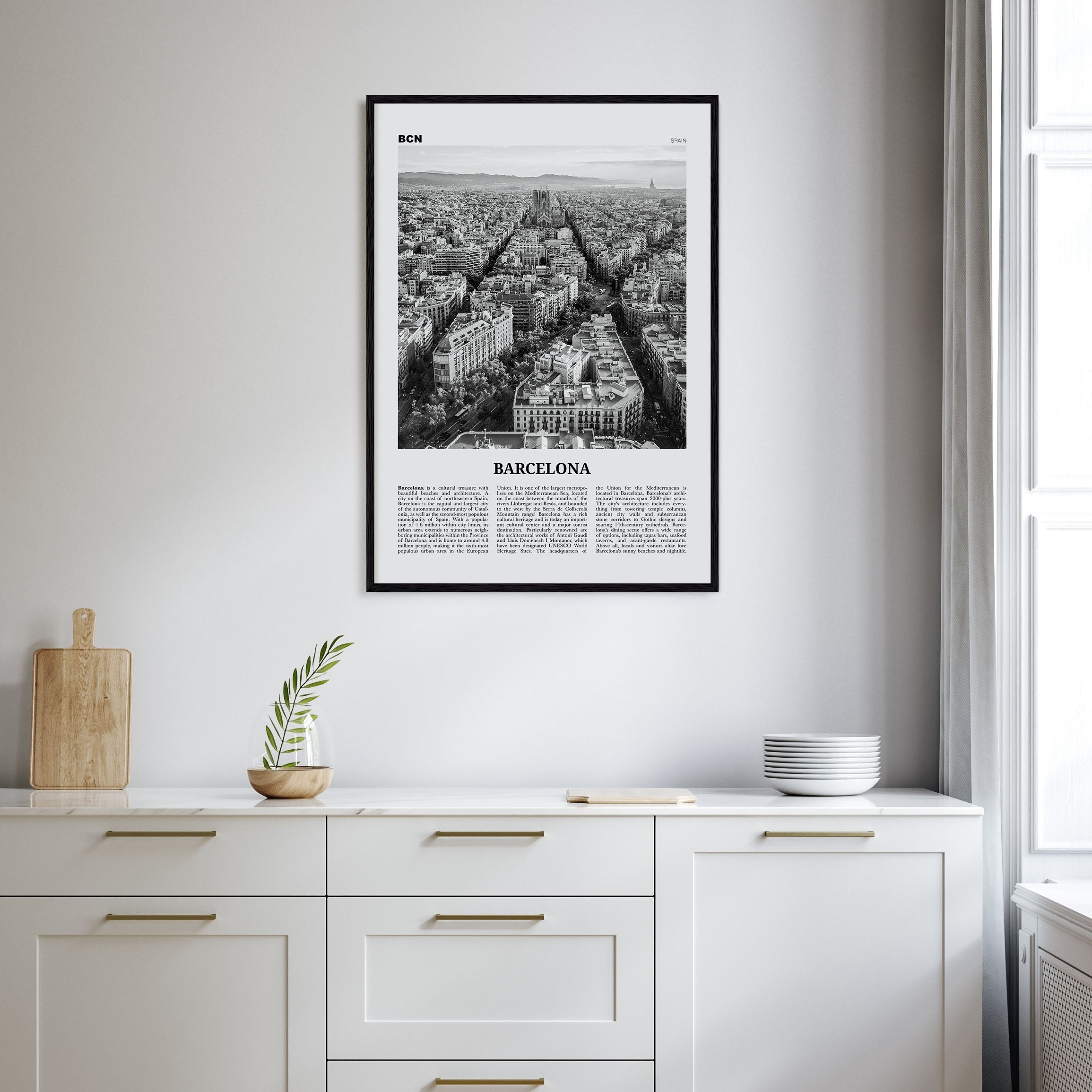 Barcelona Travel B&W No 1 Poster