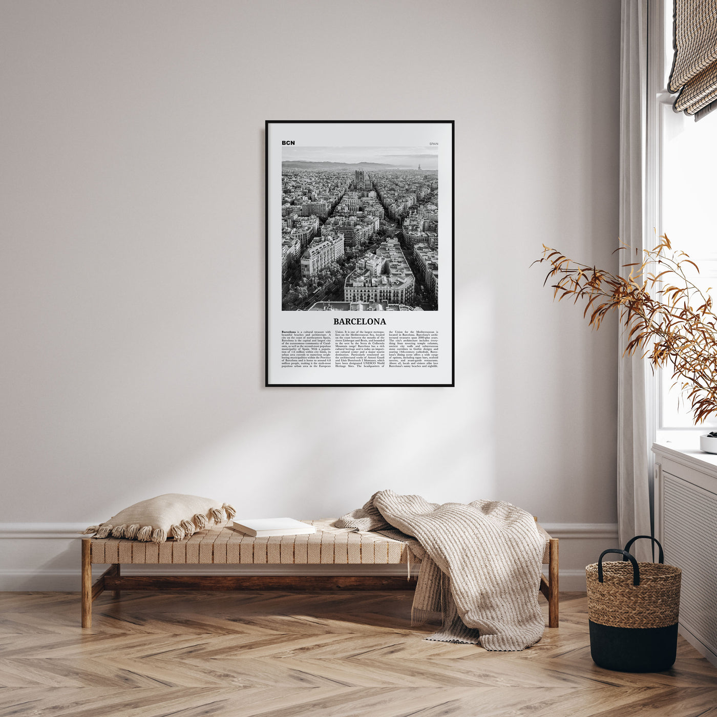 Barcelona Travel B&W No 1 Poster