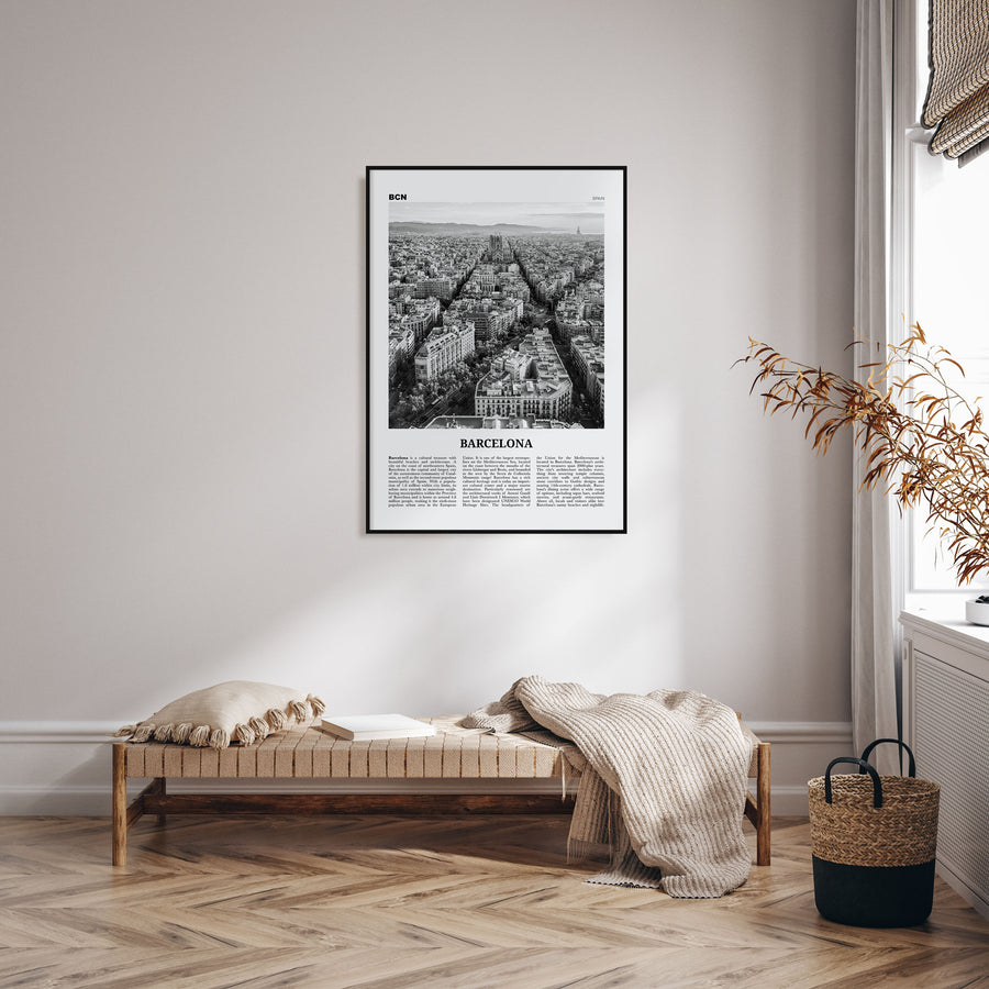 Barcelona Travel B&W No 1 Poster