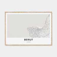 Beirut Map Landscape Poster