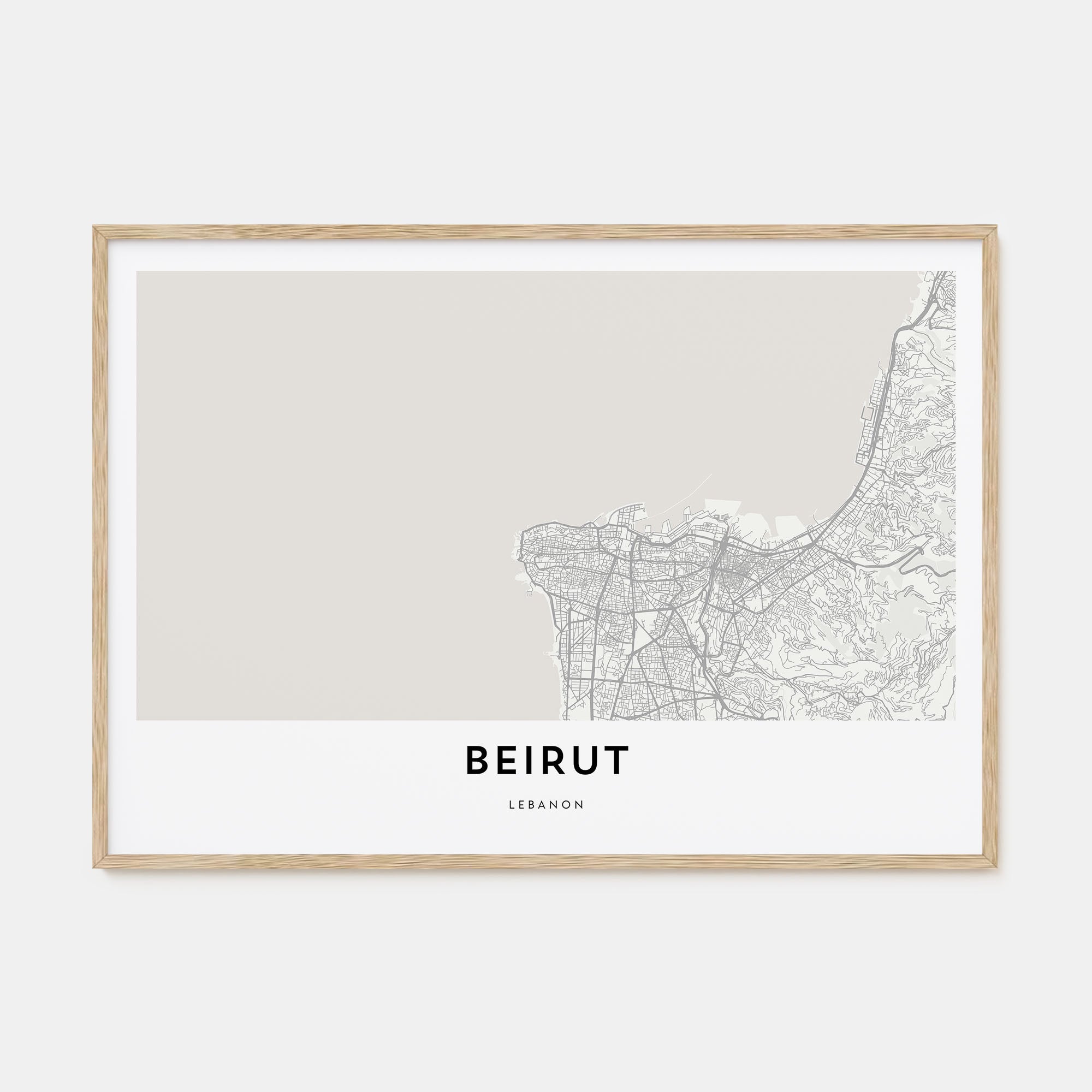 Beirut Map Landscape Poster