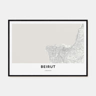 Beirut Map Landscape Poster