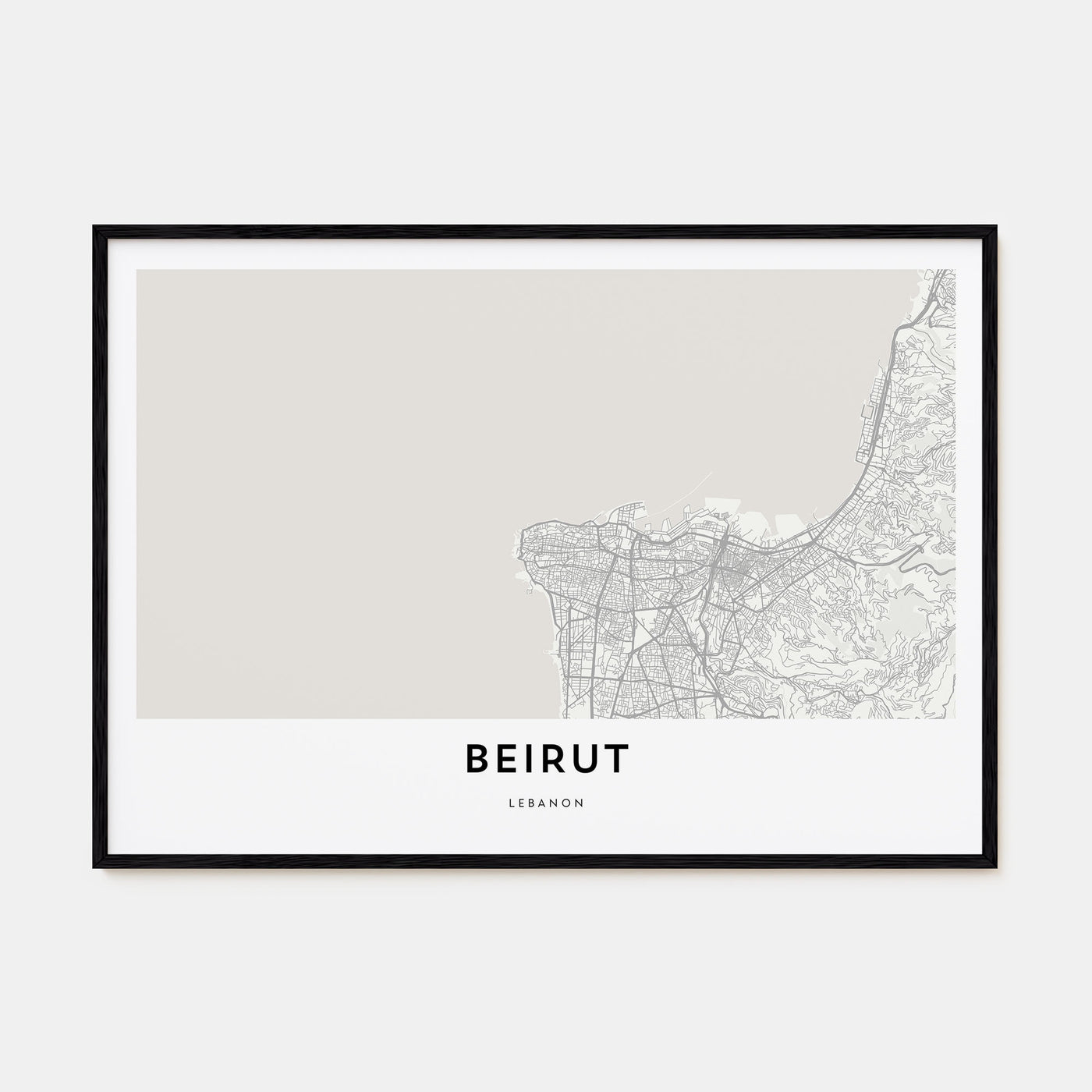 Beirut Map Landscape Poster