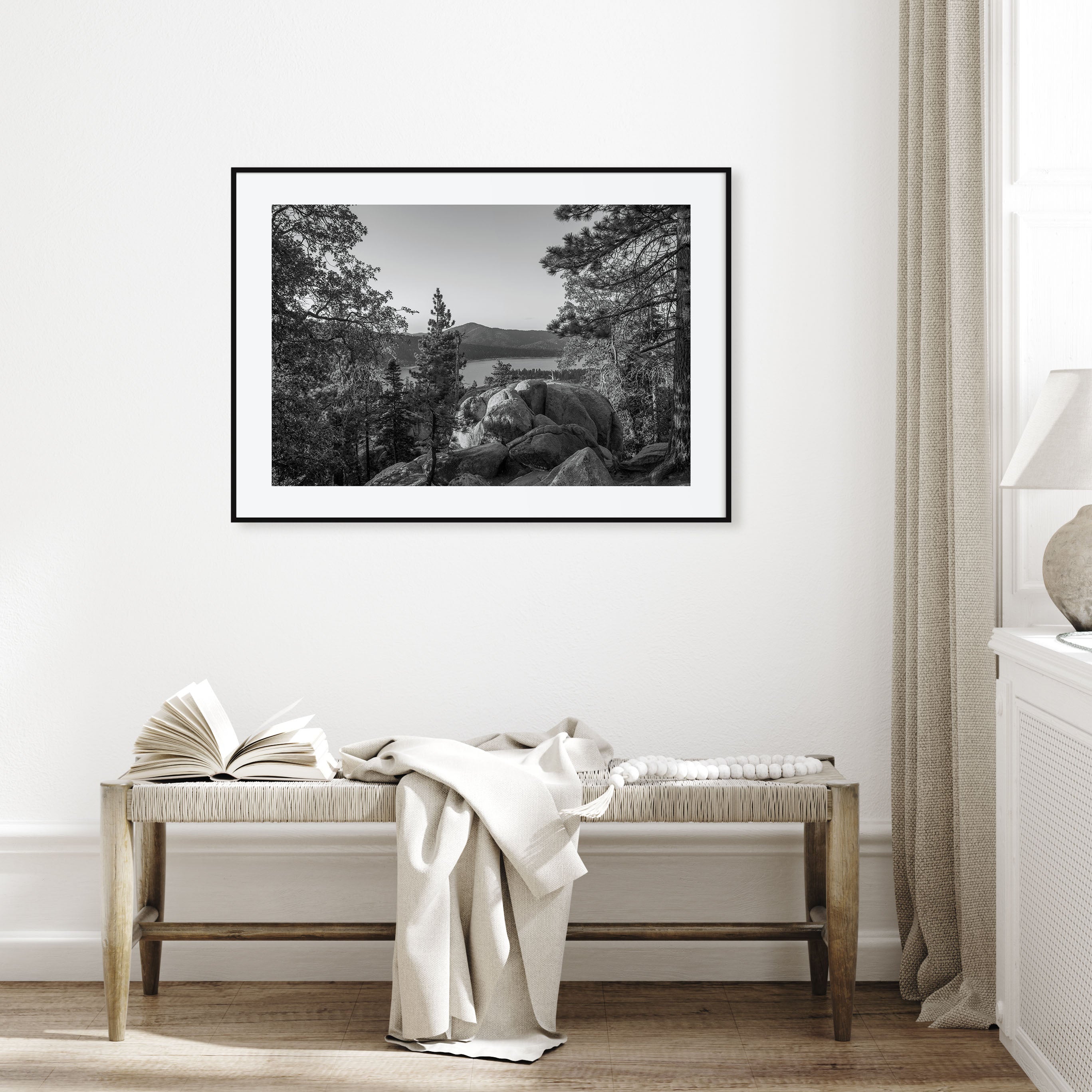 Big Bear Lake Landscape B&W Poster