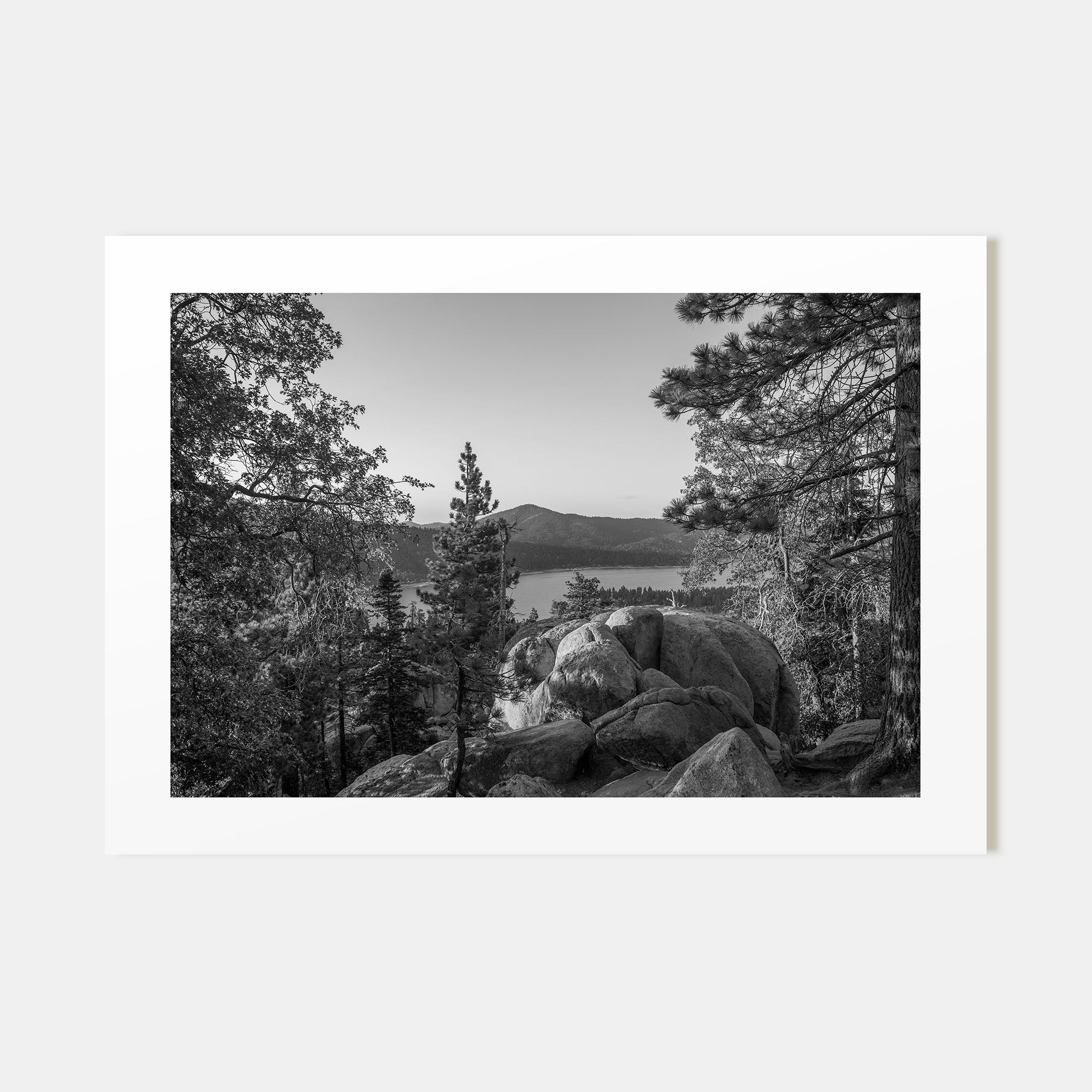Big Bear Lake Landscape B&W Poster