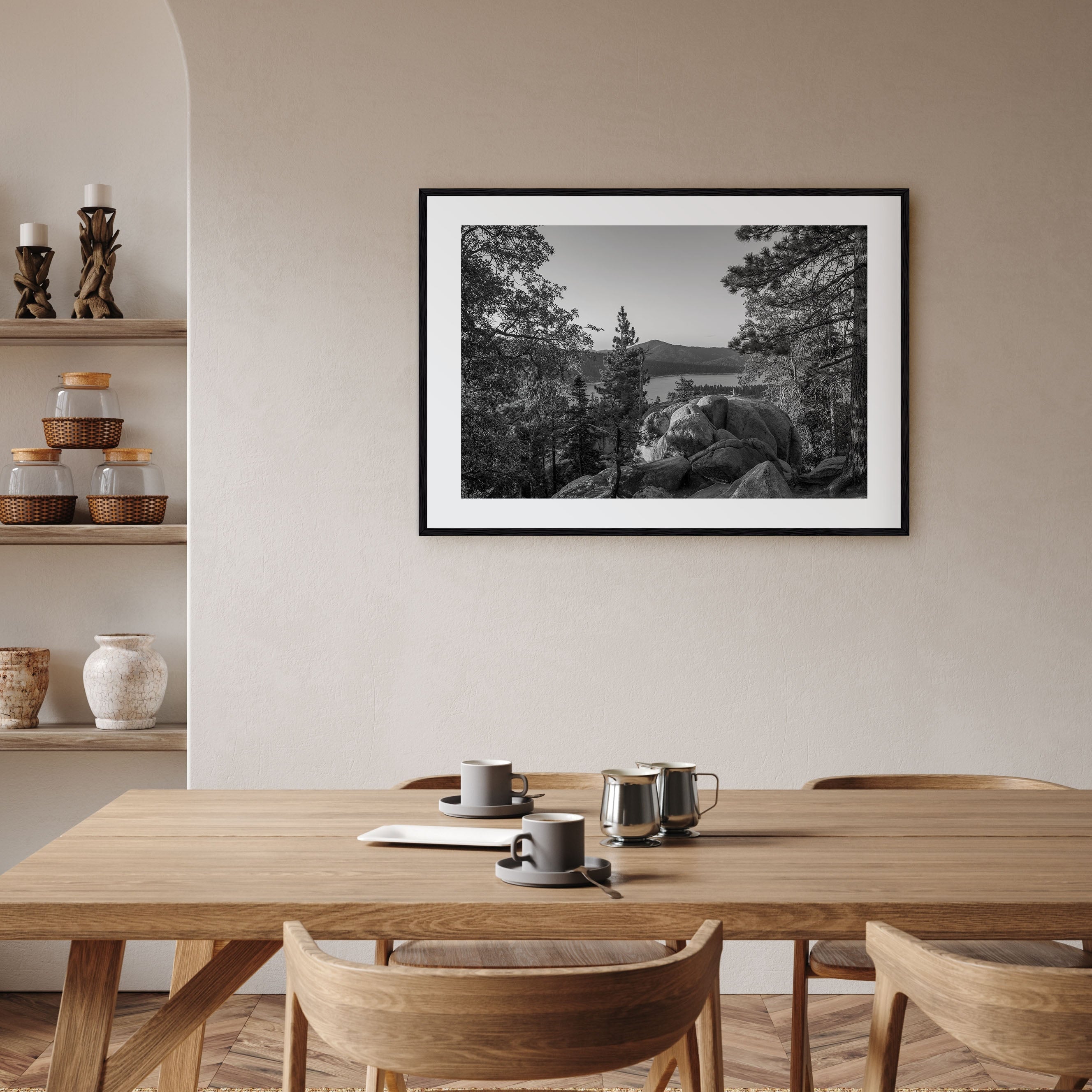 Big Bear Lake Landscape B&W Poster