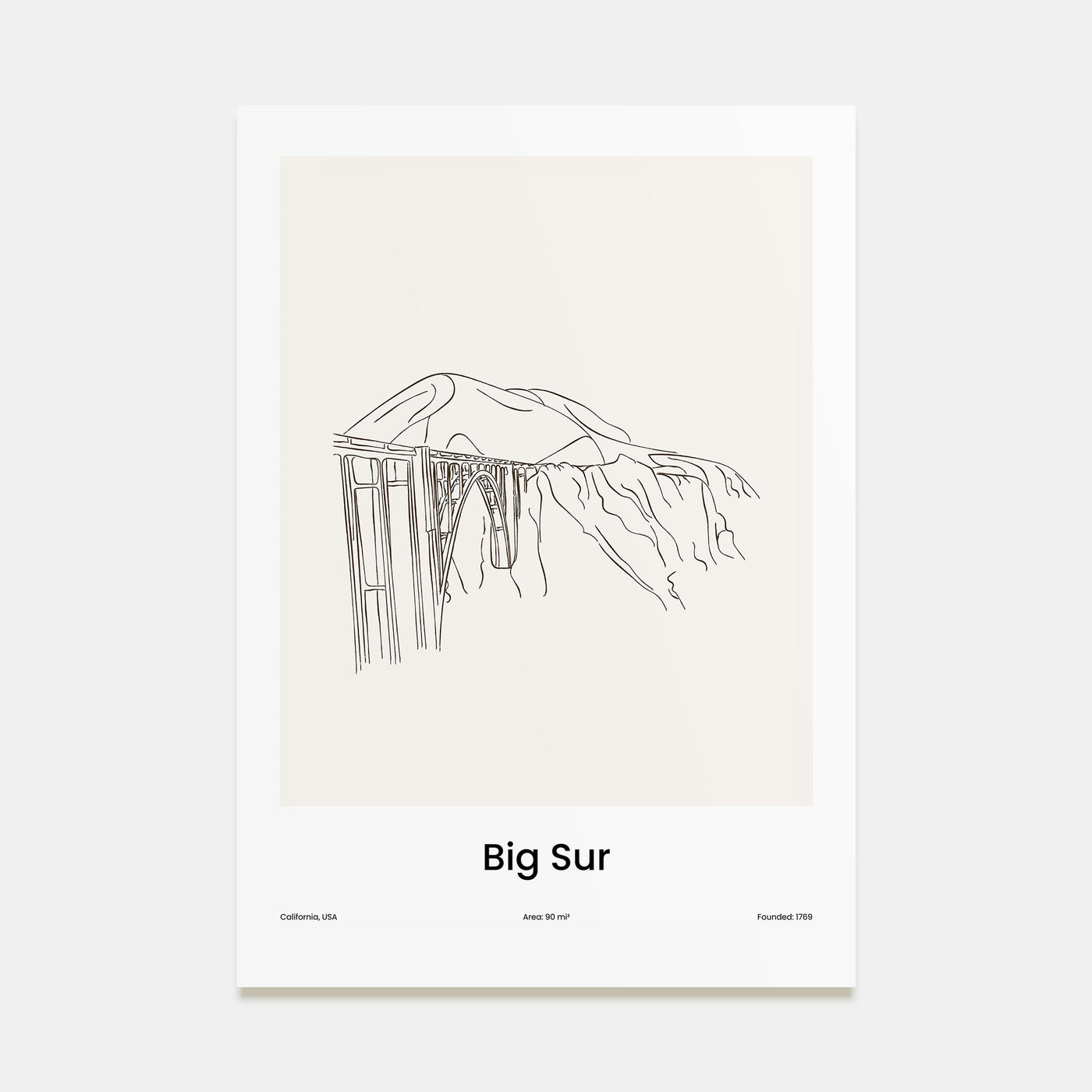 Big Sur Drawn Poster