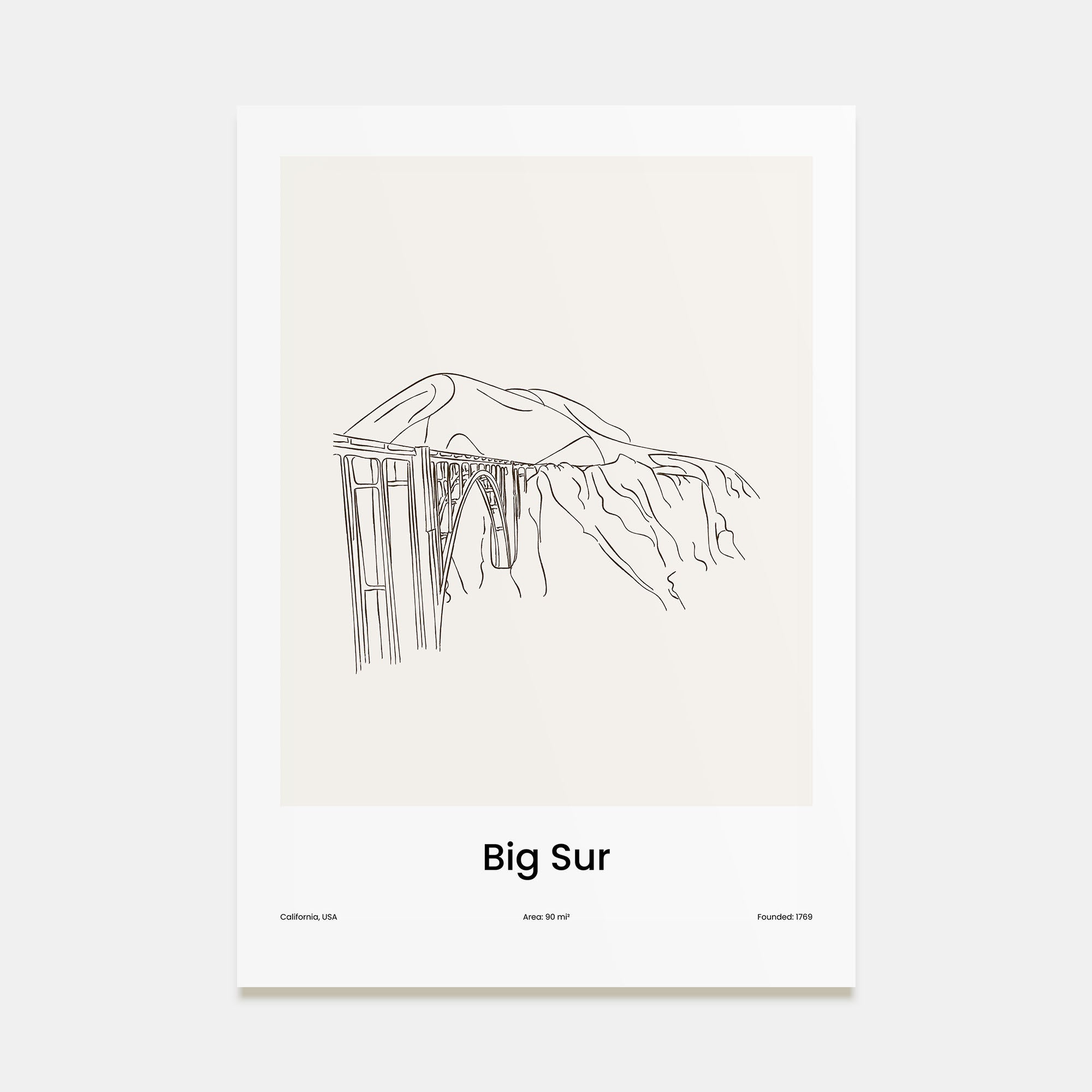 Big Sur Drawn Poster