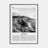 Big Sur Travel B&W No 1 Poster