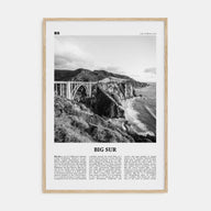 Big Sur Travel B&W No 1 Poster