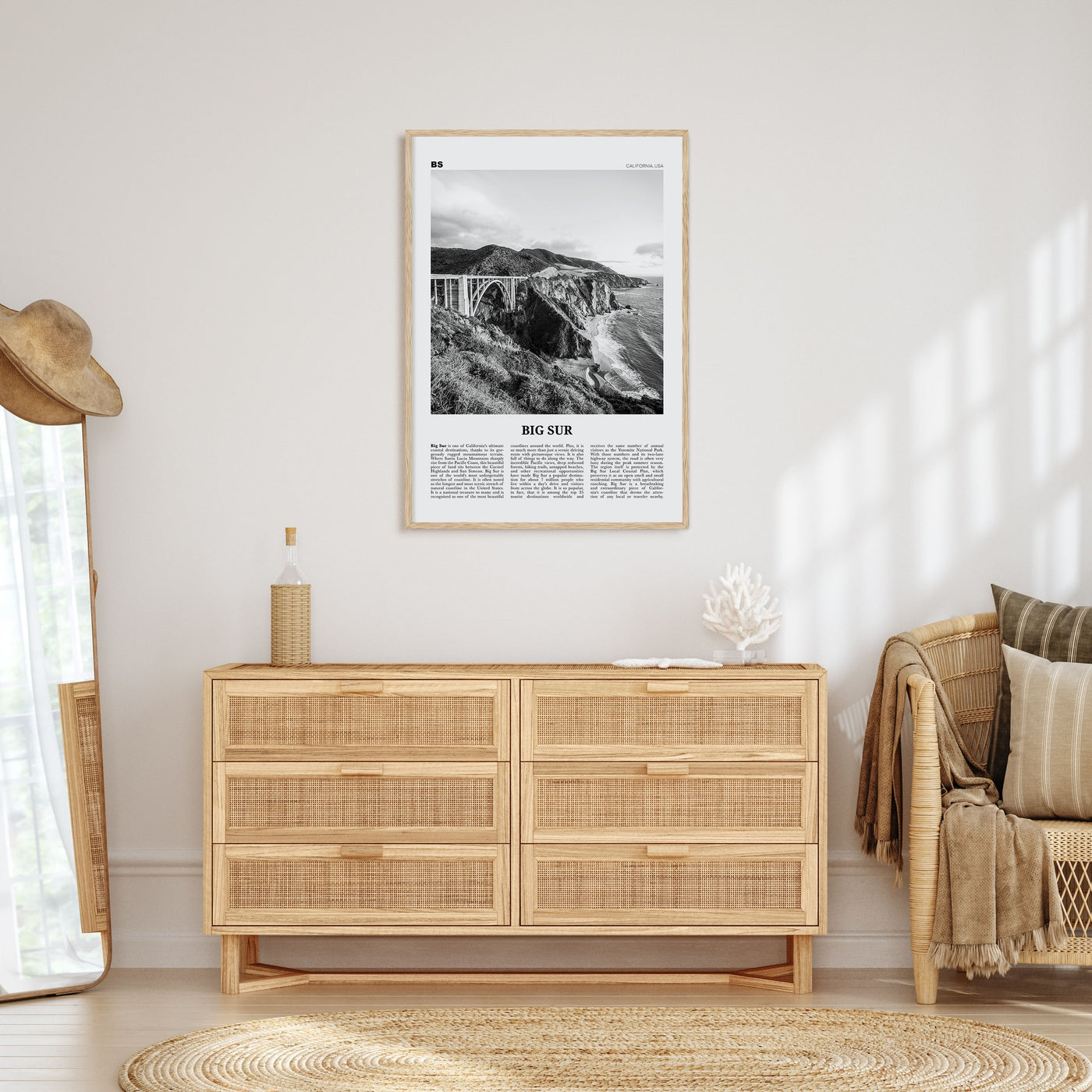 Big Sur Travel B&W No 1 Poster