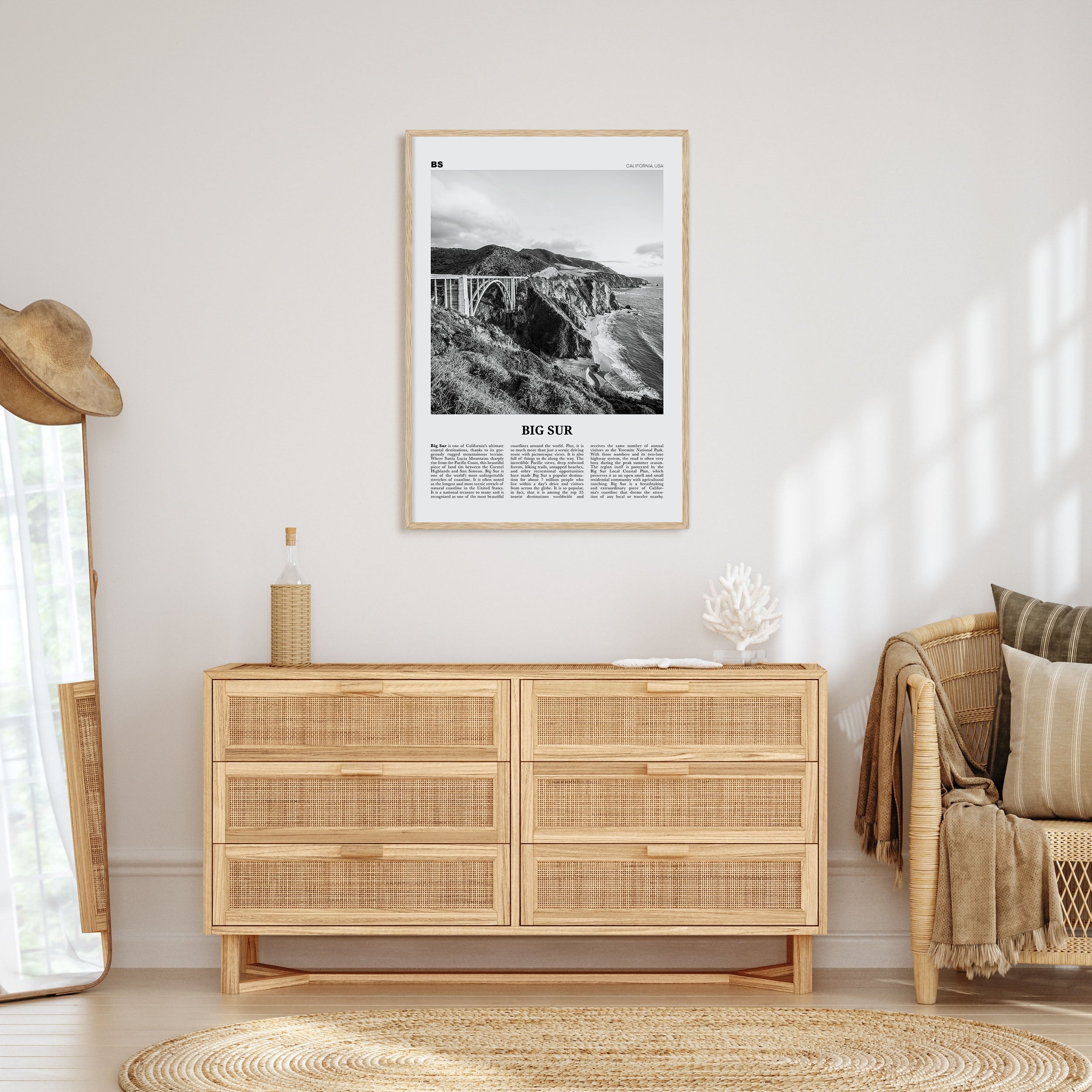 Big Sur Travel B&W No 1 Poster