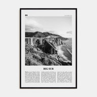 Big Sur Travel B&W No 1 Poster